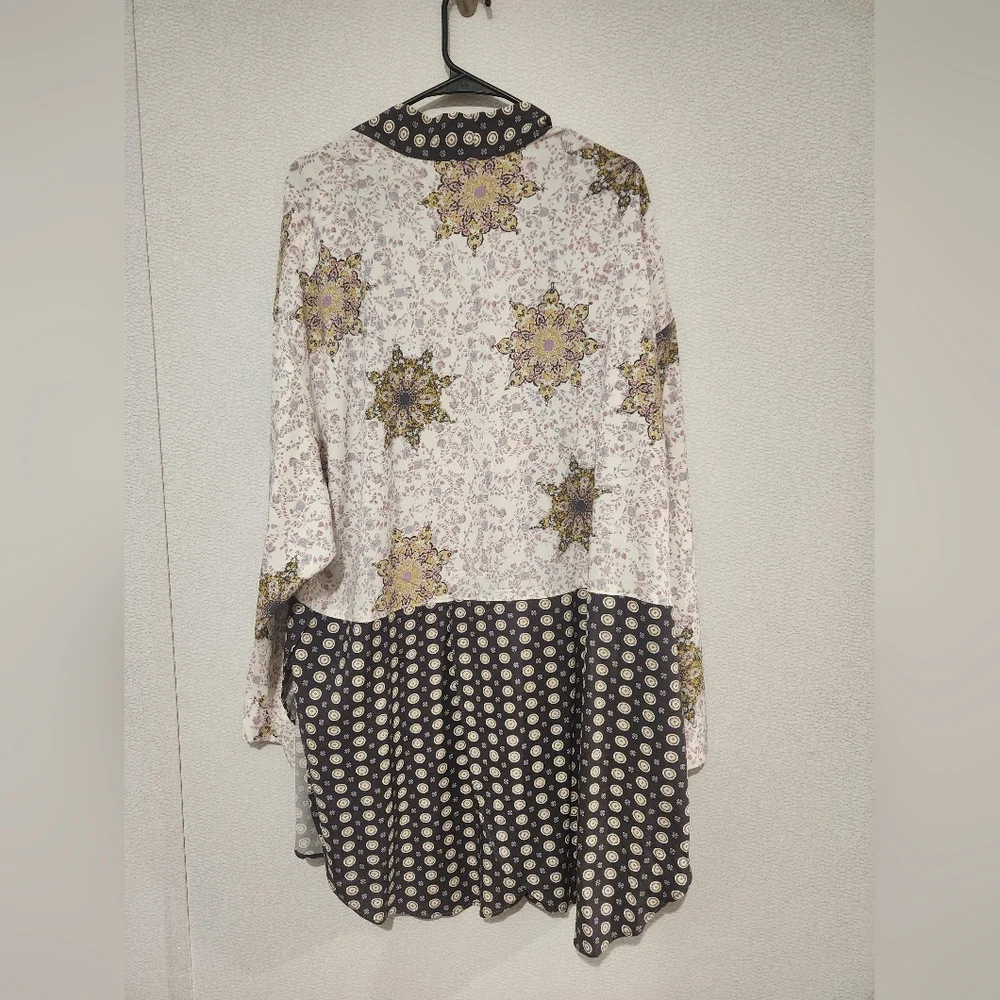 Free People Forget Me Knot Tie Front Kimono Floral Large